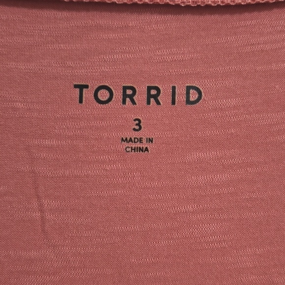Torrid Women's Size 3 Pink V-Neck Top Ruffle Sleeves - Picture 2 of 7